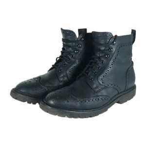 Allen Edmonds Men’s Long Branch US8,5D Black Pebbled Leather Wingtip Boots